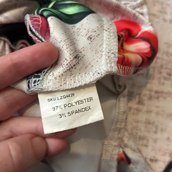 Chicme Red and Orange floral Pencil Skirt and Crop top set - Picture 3 of 4